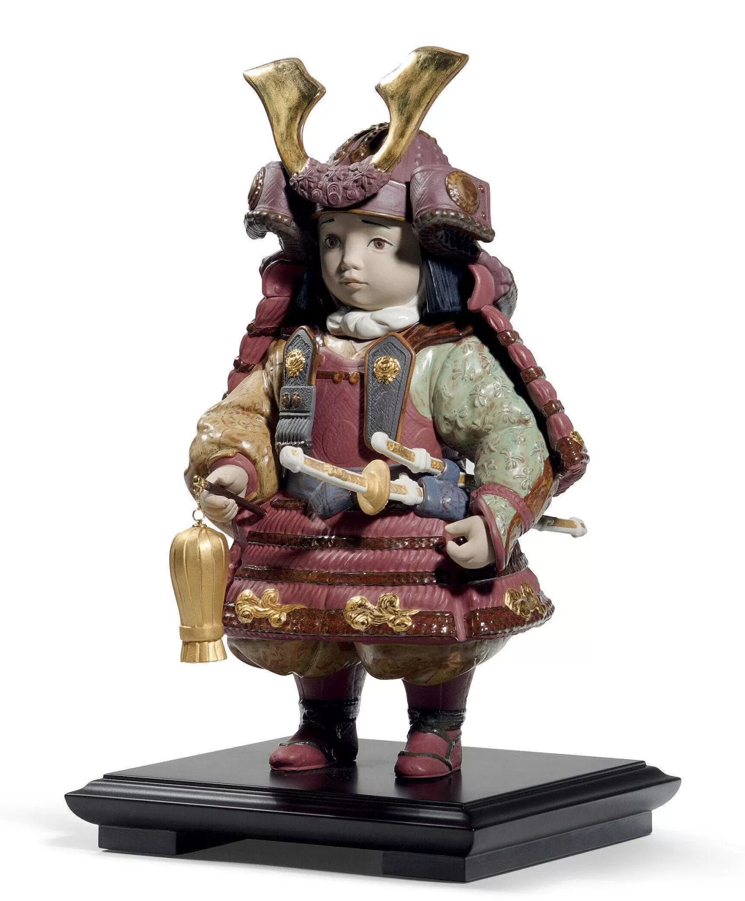 Lladró Warrior Boy Figurine. Golden Lustre. Limited Edition^ Japanese Culture